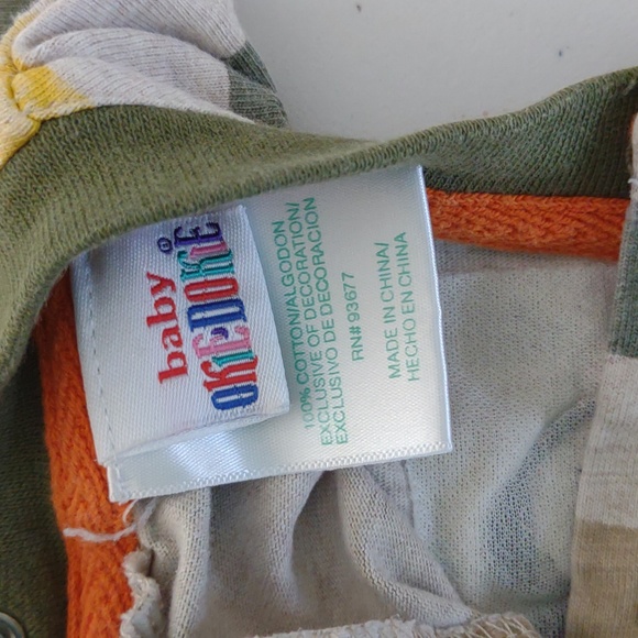 Baby Okie dokie 6-9 months tee shirt robot long sleeve layer look striped orange - Picture 9 of 9